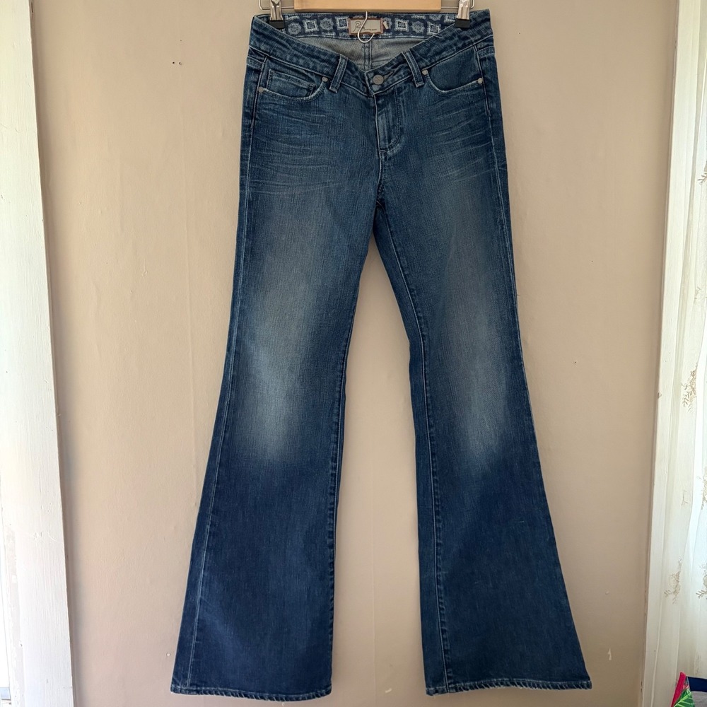 Paige Denim Womens Robertson Low Rise Relaxed Wide Leg Flare Jeans Size 28 Y2K